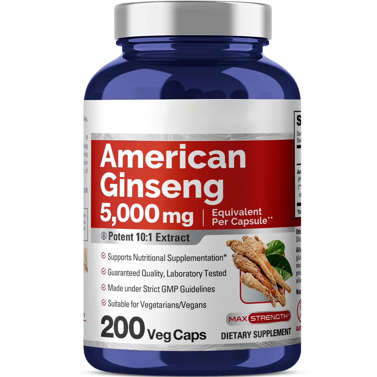 American Ginseng Capsule For GMP Certified Gluten-free labels Veg-friendly American Ginseng Extract Capsule