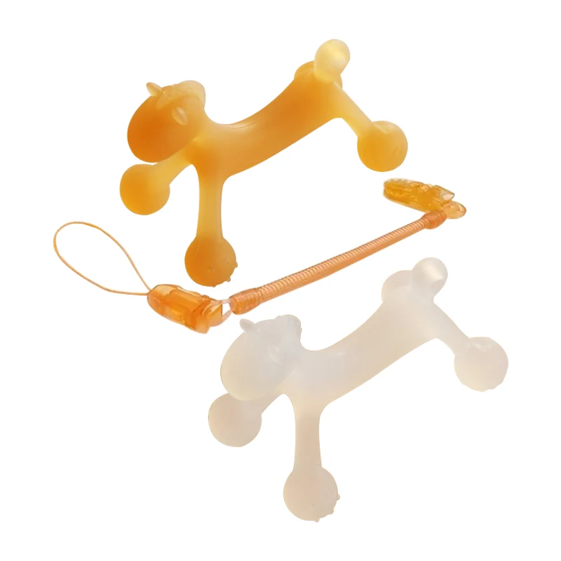 Food Grade Silicon 3D Horse Cartoon Baby Masticate Teething Toy With Chain