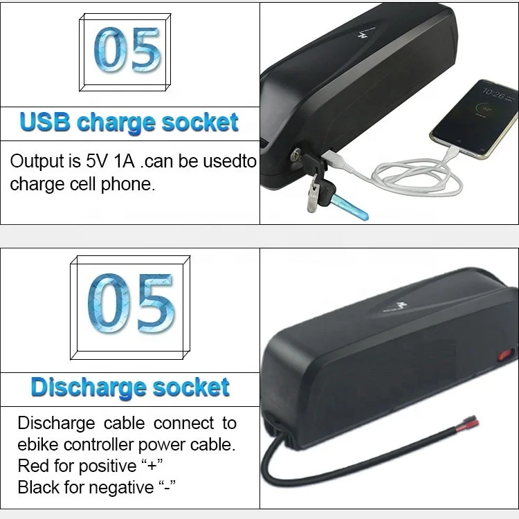 
Rechargeable 18650 Li ion Batteries 36V 48V 52V Hailong Max Ebike Battery Packs for 8FUN BBSHD 1000W Motor Kit 