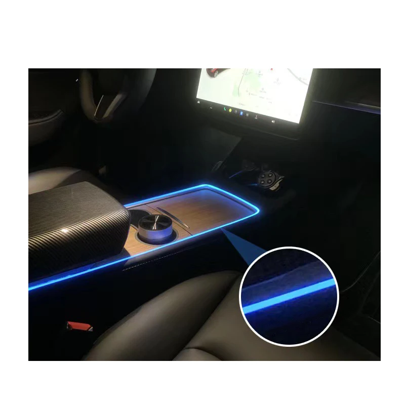 Interior Car Ambient Light Center Console Dashboard Touch Panal Control Door LED Atmosphere Light For Tesla Model 3 Y