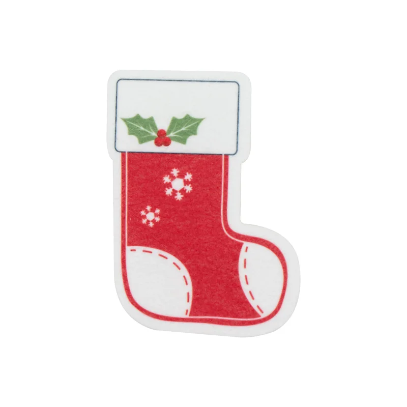 Customize Christmas Style Cartoon Three layers Scrub washing Sponge Pad for Kitchen Cleaning Scrubbing