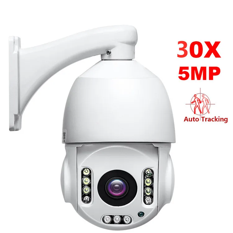Night Vision Two-way Audio Motion Detection SD Card Pan Tilt Rotation HD 30X Zoom 4.5inch 5MP Dome PTZ Wireless Wifi Camera