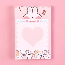 Cute cartoon bunny memo notepad this student notebook sticky note can be torn unlimited repeat paste message notepad