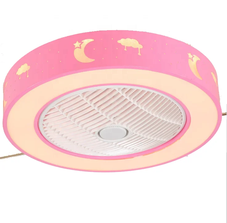 AC Children Ceiling Fan Pink Decor With Light