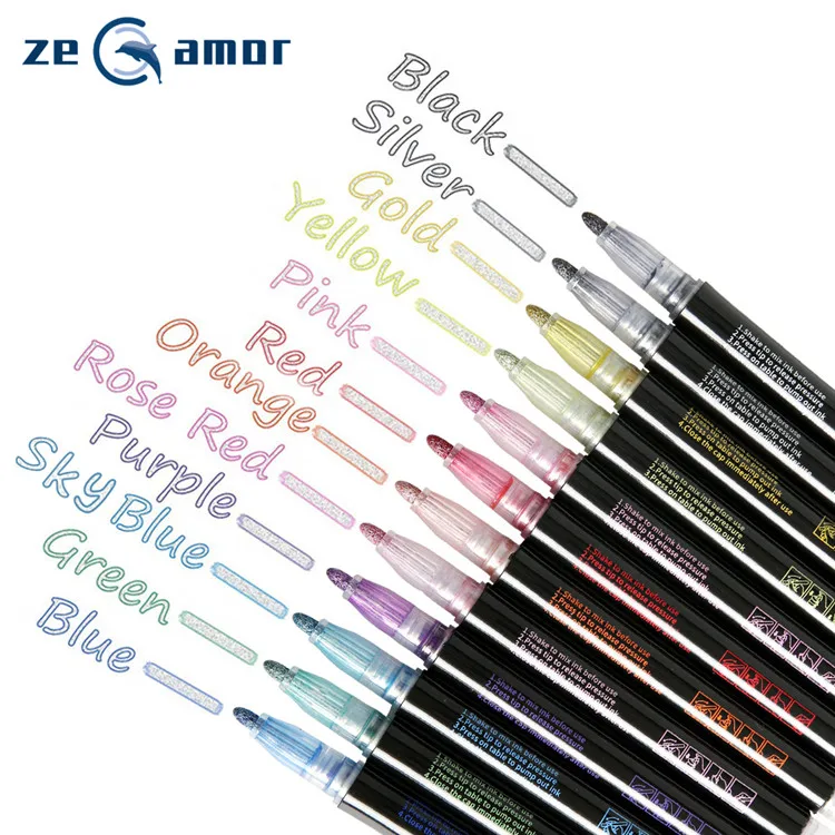 zeamor 12 Dream Color outline markers Gift Card Writing Drawing DIY Double Line Pen