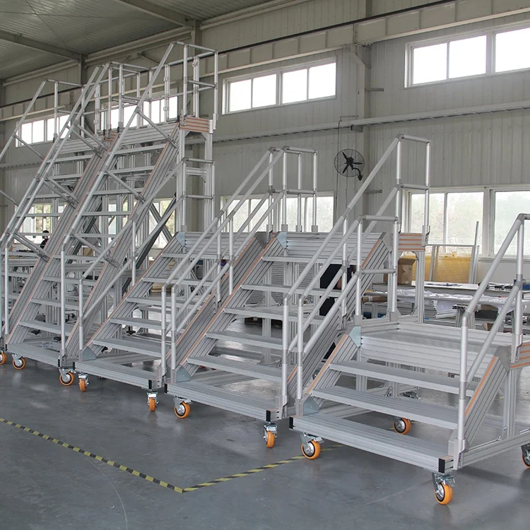 Mobile multi- function 8 step ladder with work platform