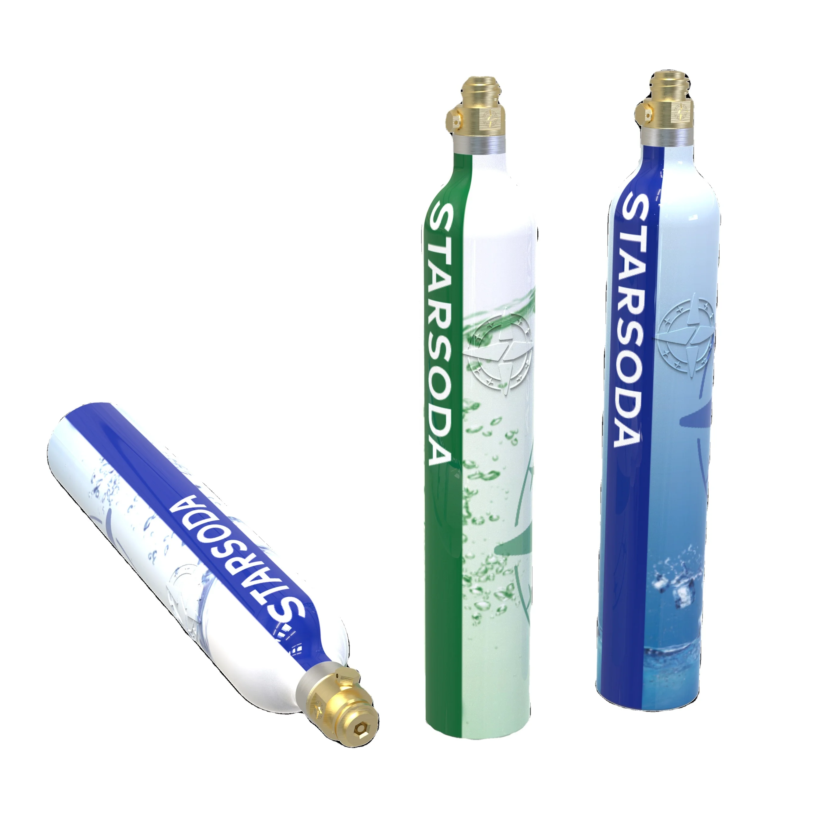 Leading Manufacturer 0.6L CO2 cylinder for Soda maker  stream refillable 60L co2 aluminum spare cylinder with valve screw in