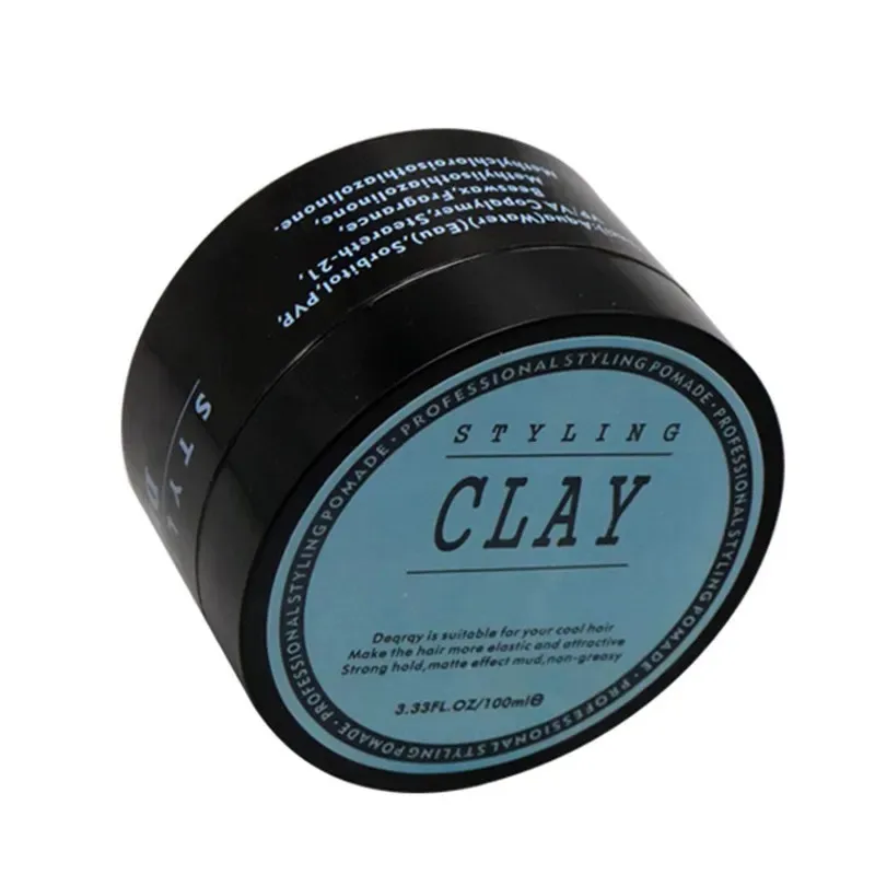 Mens Matt Finish Strong Hold Thickened Modern Hair Styling Clay Oil Base Hair Styling Mud Cream Wax