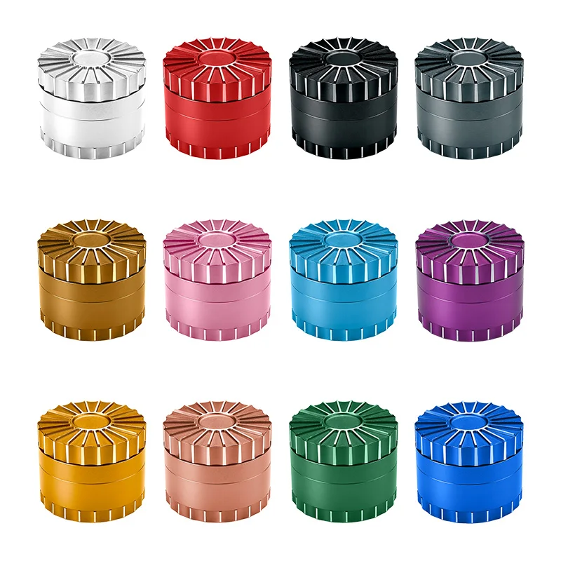 China factory 4 piece wholesale aluminum Sharp grinder polygon herb with custom logo 2.5 inch spice grinder