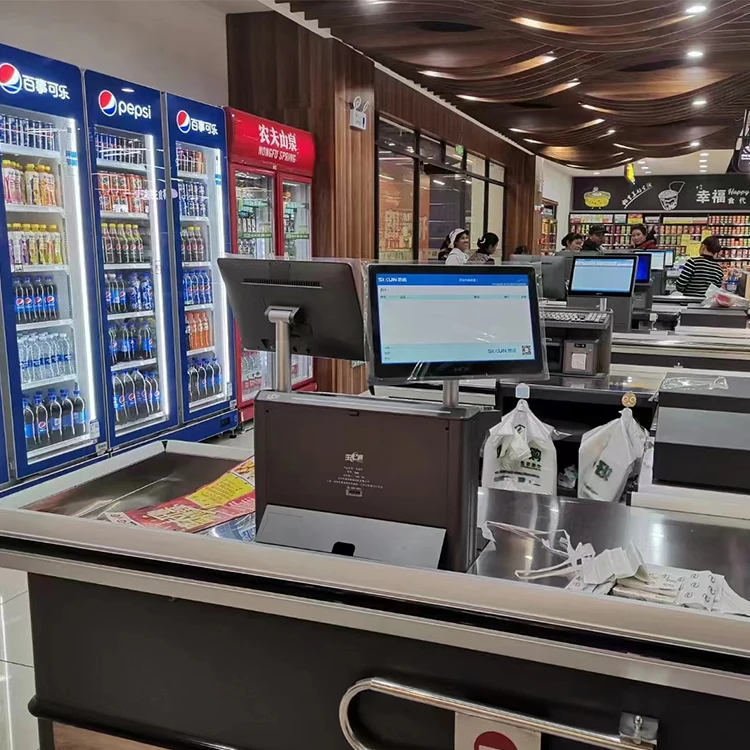 Android Smart Supermarket Automatic Cash Cash Register With Card Reader