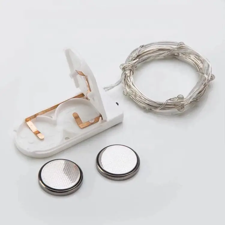 Wholesale 1m 10 Led Battery Operated Christmas Starry Lights CR2032 Button Battery Mini Copper Wire LED Fairy String Lights