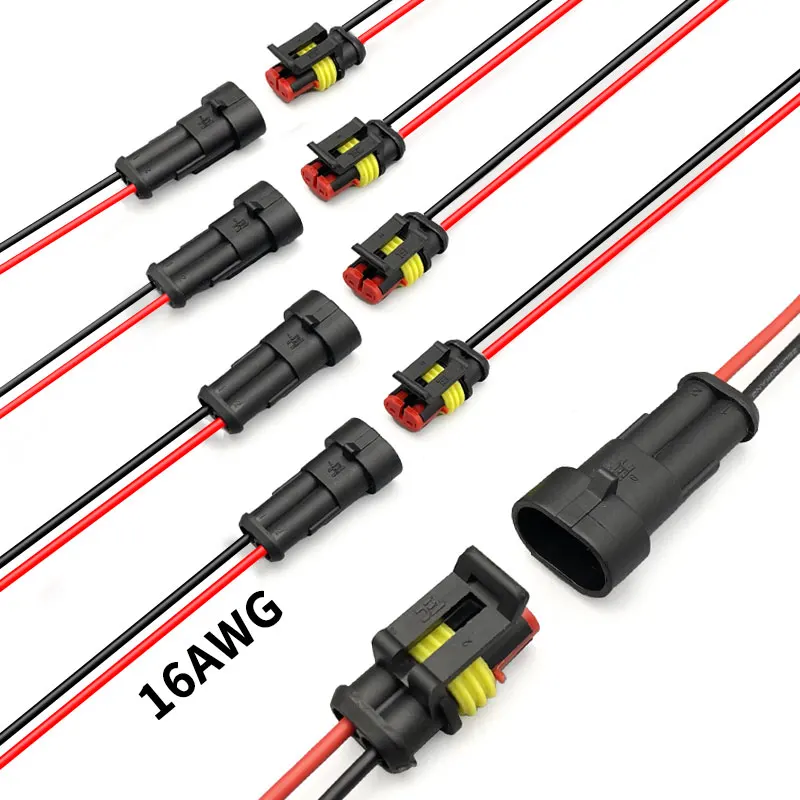 282080-1 amp super seal 2pin male female connector 1.5 series auto wire harnesses waterproof cables wire harness