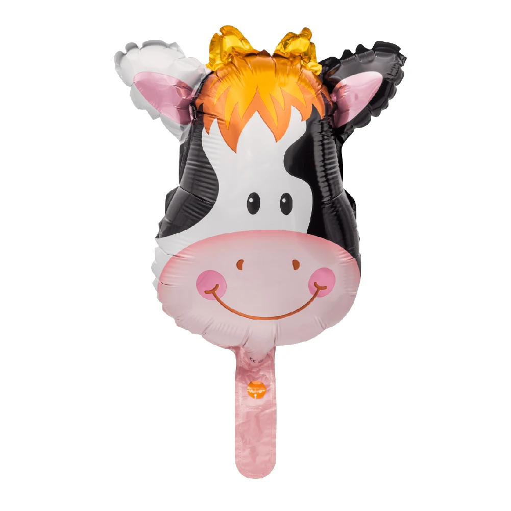 Mini baby girl foil reveal balloon airfilled animal head inflatable lion monkey tiger giraffe zebra cow balloon ball