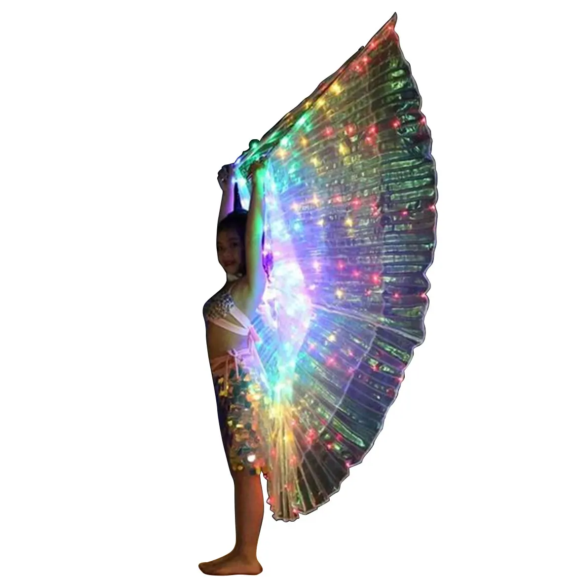 High Quality LED Big Wings Dance Costumes Glow Belly Dance Performa Luminous Clothing For Dancer