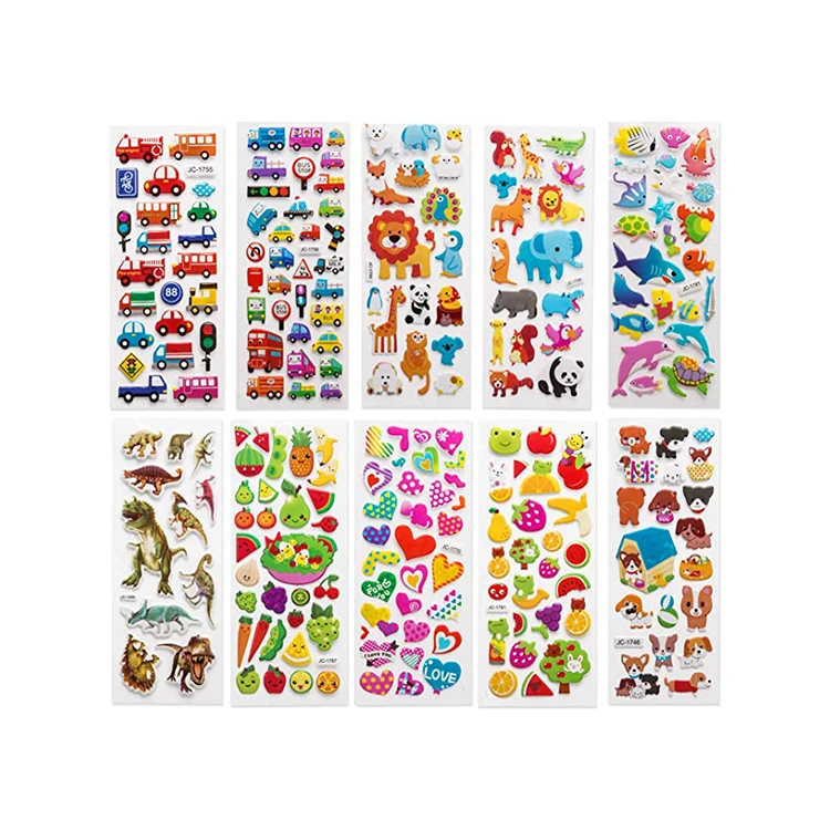 Personalized custom sticker colorful children waterproof DIY wall decorative 3D puffy stickers kawaii