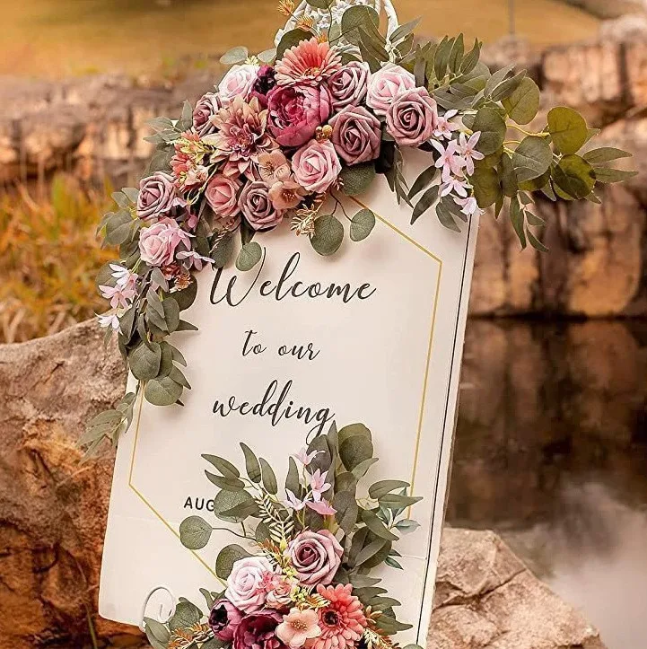New Wedding Arch Flower Decoration Outdoor Wedding Scene Corner Simulation Flower Christmas and New Year Wedding Supplies
