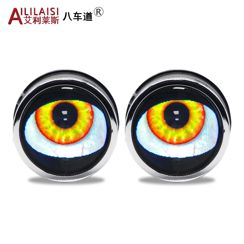 Aililaisi Wifi control3 inch most Popular Car Led Headlight Blink Angel Eye Devil Eye for Turning Driving Lens fog lamp light