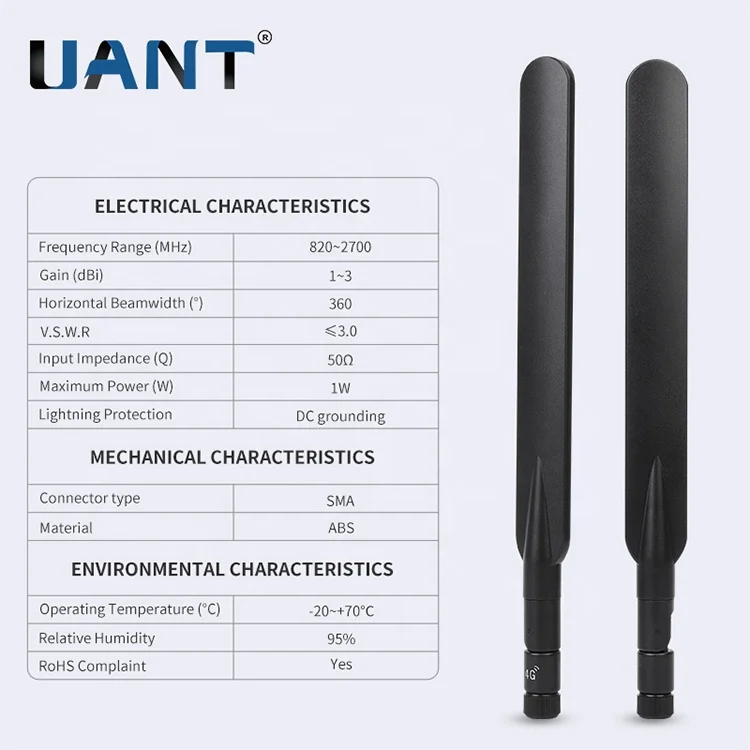 4G внешняя наружная LTE 7 dBi SMA разъем штекер-гнездо антенна цвет черный