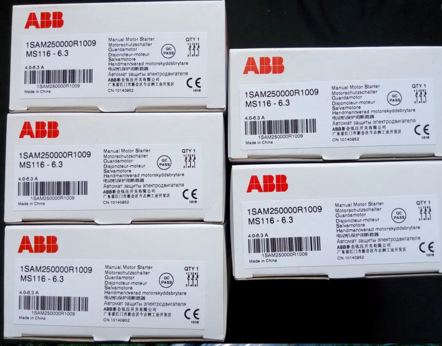 ABB-China motor protection circuit breaker 1SAM250000R1006 manual motor protector 1.6A MS116-1.6 Manual Motor Starter
