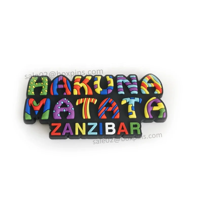 Custom travel tourist soft PVC zanzibar 3D words/letters fridge magnet