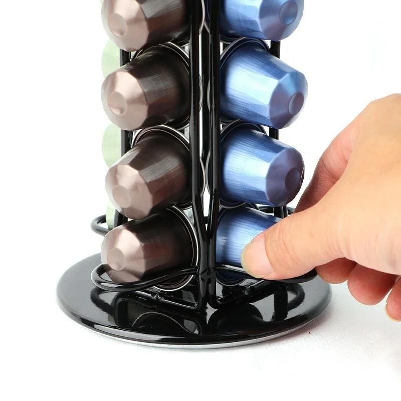 Оптовая продажа вращающаяся стойка для хранения капсул Nespresso 40 подставка кофейных дома офиса кухни