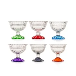 12oz colorful sprayed color glass ice cream cup bowl in gift box