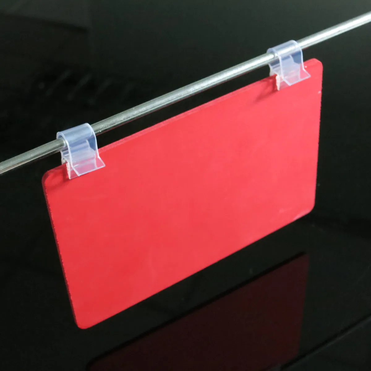 supermarket display pvc hanging label holder on shelf