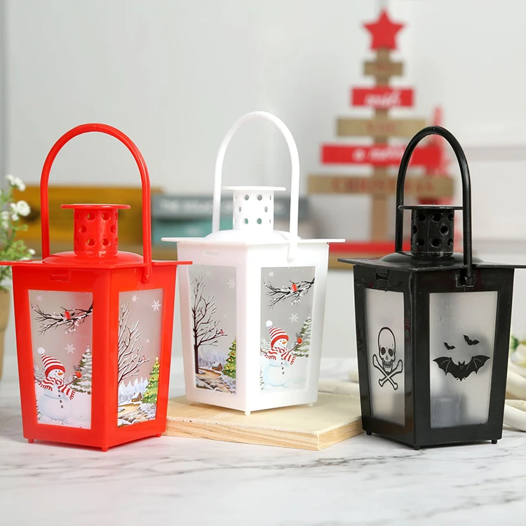 Cheap High Quality Christmas LED candle light Halloween decoration hanging ornaments plastic candle lantern