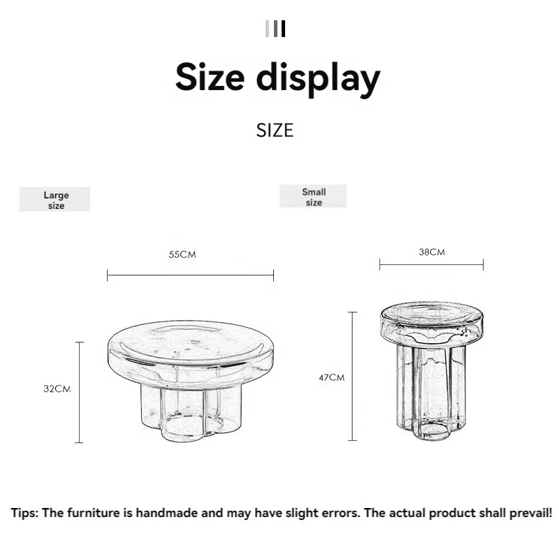 Glass Coffee Table High and Low Combination Transparent Sofa Side Table Luxury Coffee Table