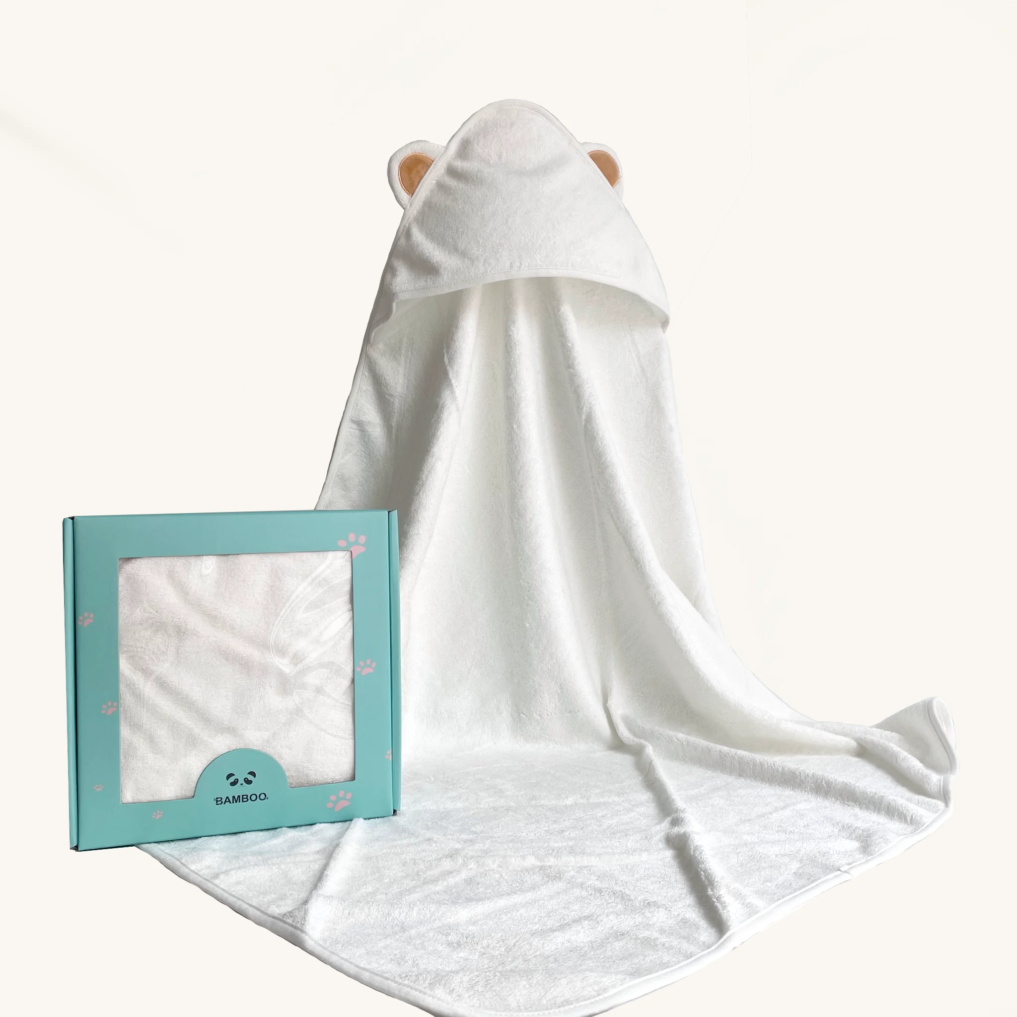 China wholesale 500GSM hooded baby towel organic bamboo bath towel colorful bear ear design bamboo hooded towel for children