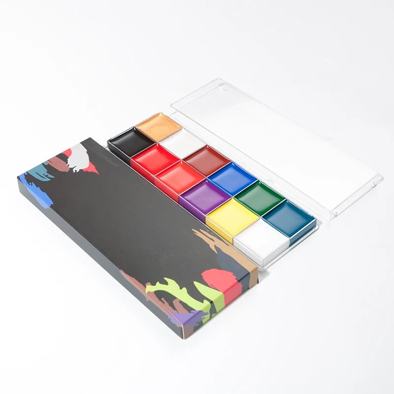 Halloween Paint Water Proof 12 Colors Face Body Art Paint Tattoo Makeup Oil Palette Party Face Painting Makeup