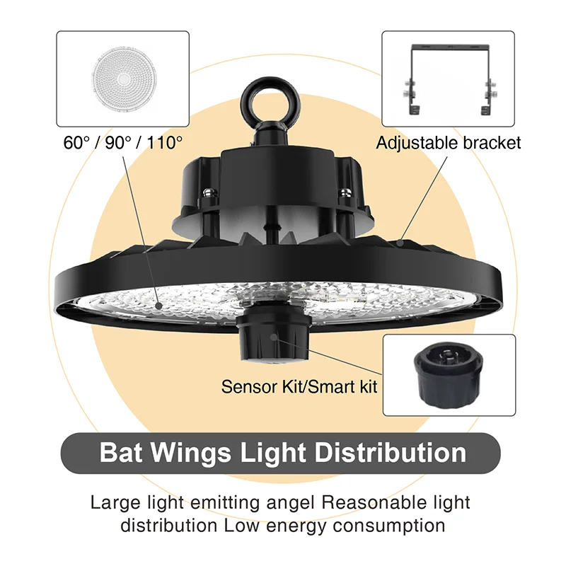 Germany Warehouse ENEC CE High Bay Light With Emergency Kit 100w 150w 200w UFO Led High Bay Light For Warehouse