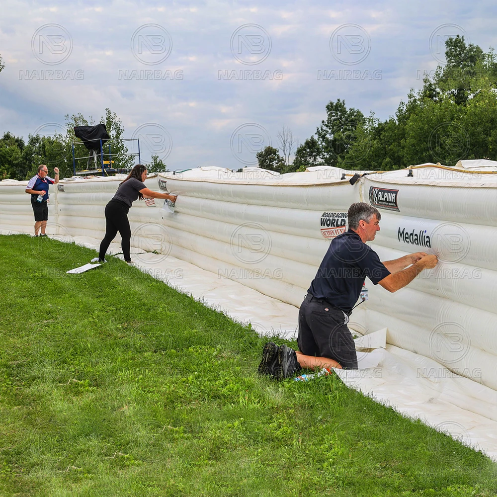 Inflatable Fence Safety Barriers System Motogp Extreme Sports Events Soft Air Bag Inflatable Signage Wall Ski Barriers