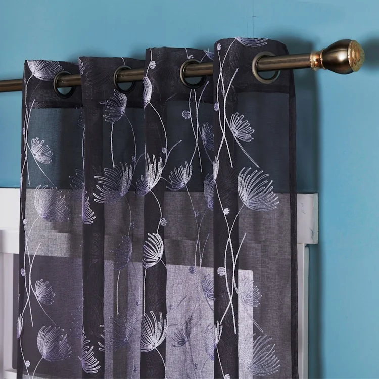 China Supplier Polyester Tulle Romantic Fancy Floral Sheer Embroidery Curtains