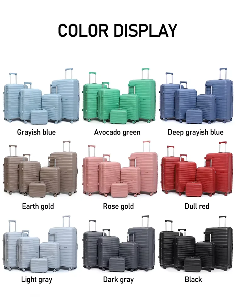 Wholesale Manufacturers Offer Unisex PP Trolley 3-6pcs 12/14/20/24/28 Travel Bag Luggage Sets with Spinner Caster luggage