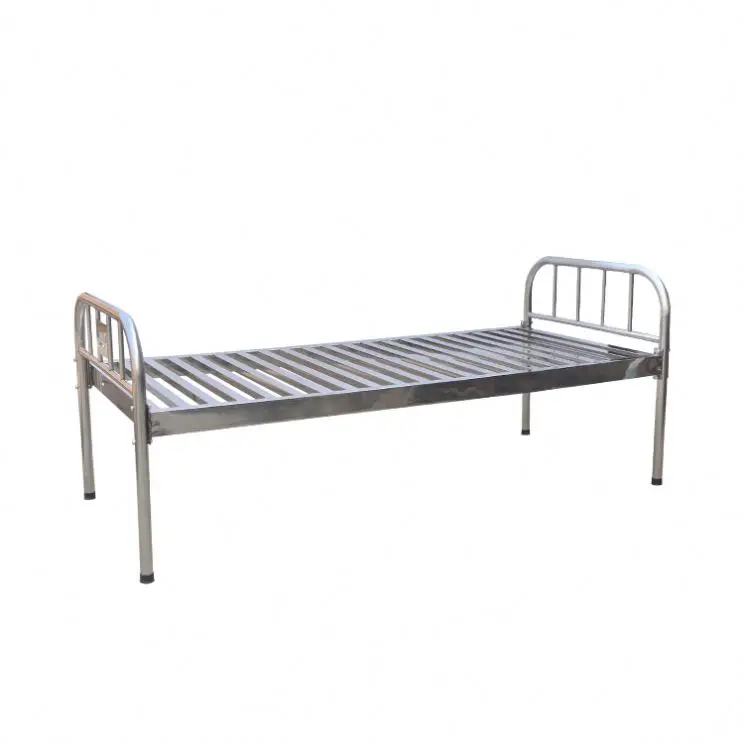 Guangzhou Factory Wholesale Custom ABS Steel Iron Hospital Nursing Flat Patient Bed