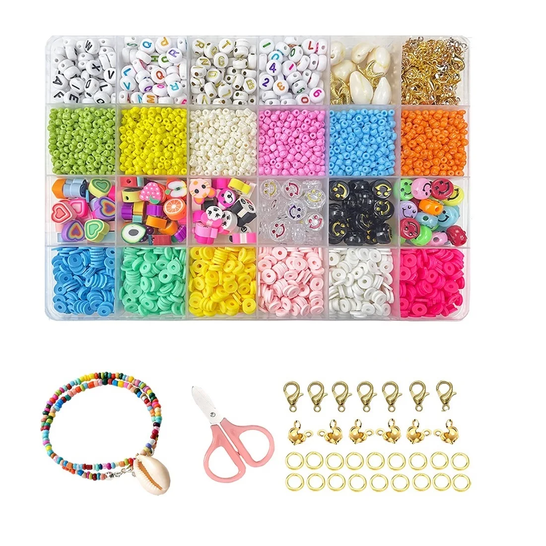 Handmade Polymer Clay Beads 6mm DIY Jewelry Making Bracelets Necklace Kit  DIY Craft Kit Polymer Clay Spacer Beads