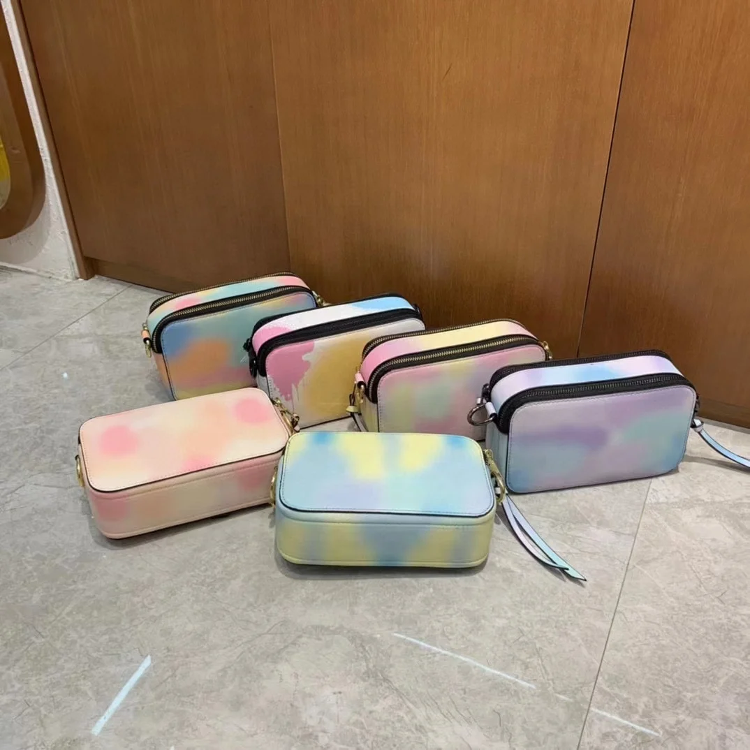 fashion lady colorful printing summer chic camera crossbody bags with wide strap for women casual holiday sling shoulder