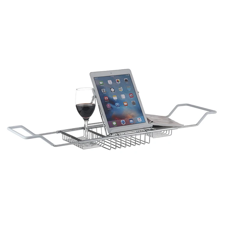 Съемный держатель-книжка для бокала вина, вешалки для ванны, органайзер для душа с выдвижными боками, поднос для кадки из нержавеющей стали для ванны