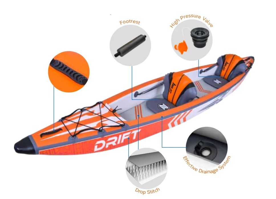 Hot Selling Rowing Boat 2 Persons Drop Stitch Kayak Factory Cheap Inflatable Kayak Paddle Kayak