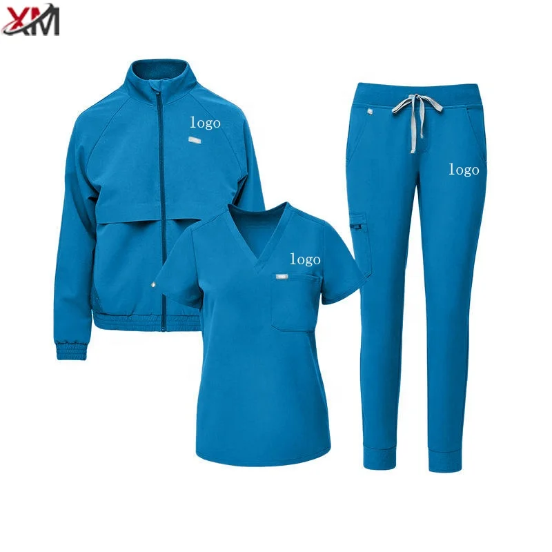 2024 New Spa Custom Logo Fashionable Designs New Style Medical Nursing Hospital Nurse Uniform Female Scrubs Uniforms Sets