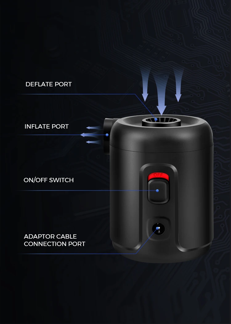 New Outdoor Mini Air Pump For Mattress Mat Camping Portable Electric Inflator Usb Charging Pillow Swimming Ring Inflatable Boat