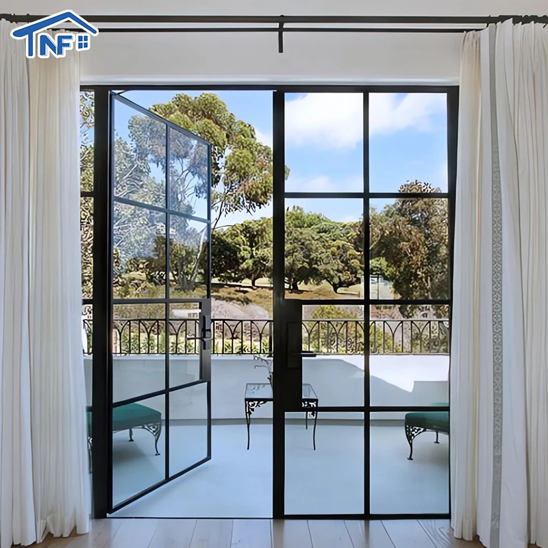 Manufacturer Main Entrance Steel Entry Front French Wrought Iron Doors Arches Single Iron Grill Door Designs