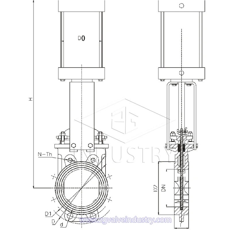 Wholesale Best Seller Iron Soft Sealed Unidirectional Pneumatic Knife Gate Valve For Slurry Soft Valved Seal