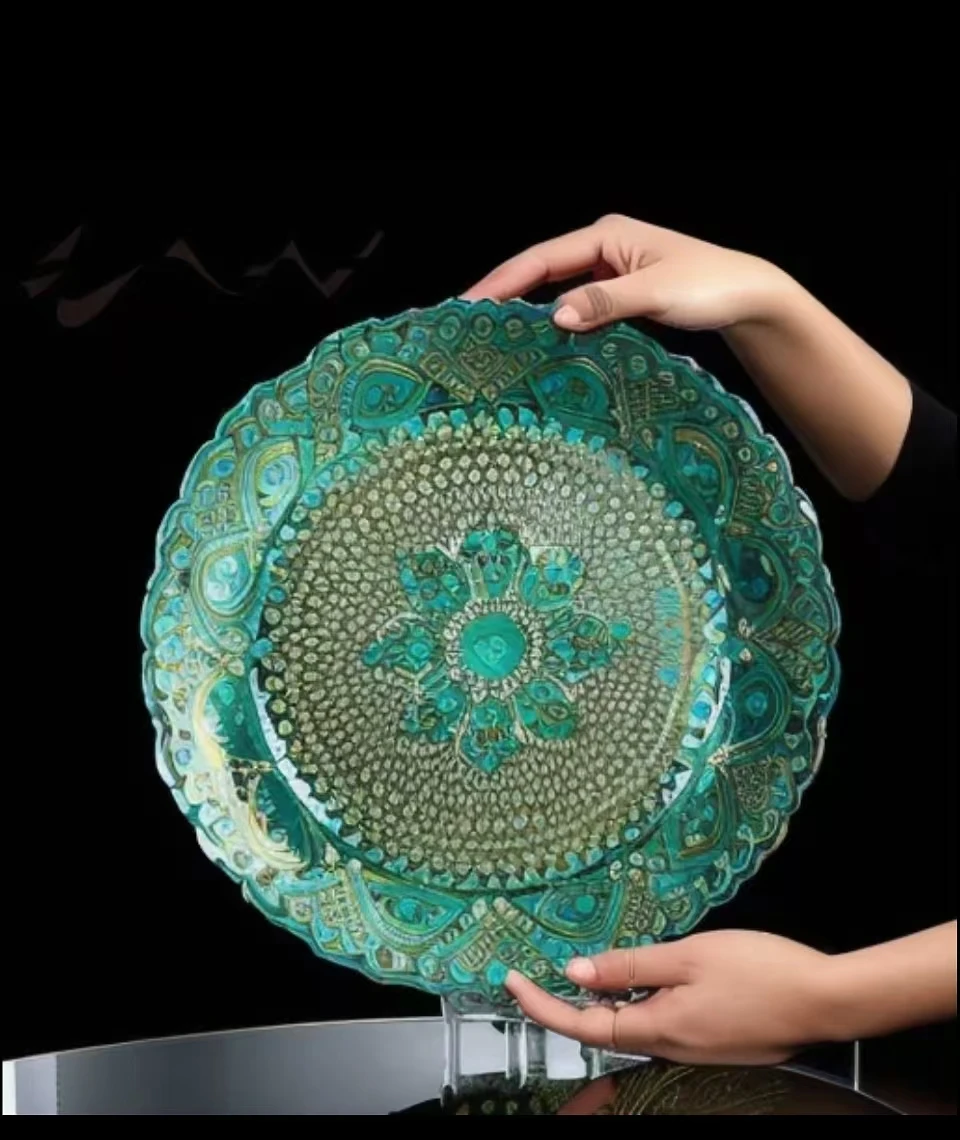 Sustainable Ceramic Dinnerware Sets Porcelain Assorted Design Dinner Plates for Christmas Celadon Technique