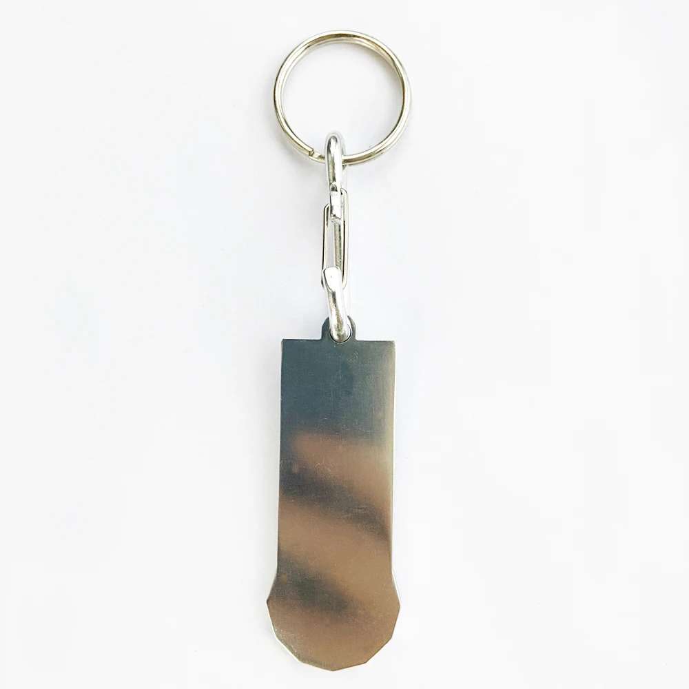 One Euro Size Trolley Coin Keychain With Custom Domming Offset Printed Logo