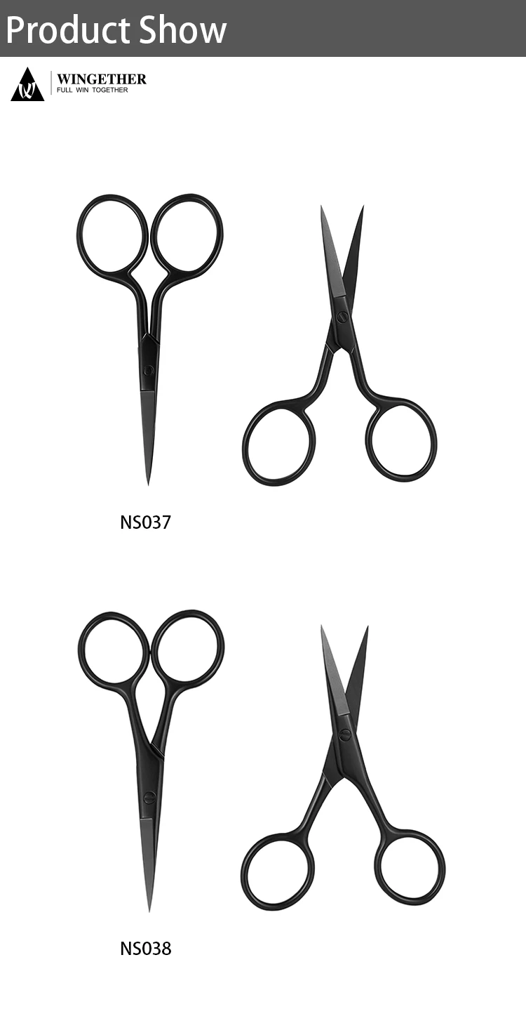 Wingether High Quality Wholesale Manicure Master Scissors Russian Manicure Scissors Litmus Black Scissors