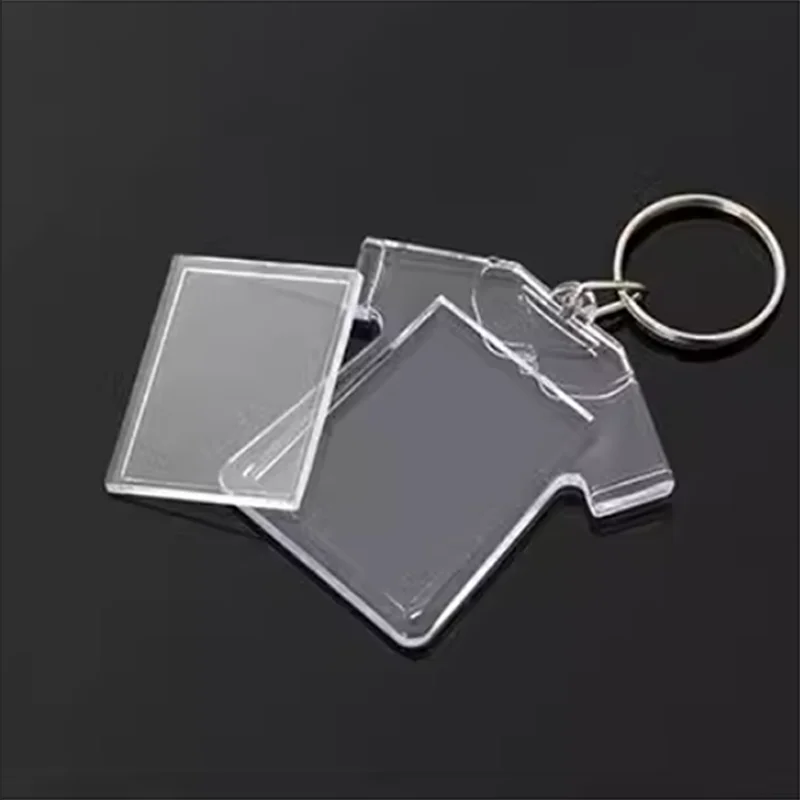 High Quality Blank Keyring Multi Shape Acrylic Key Chain Decorative Clear Plastic Acrylic Photo Keychain Custom