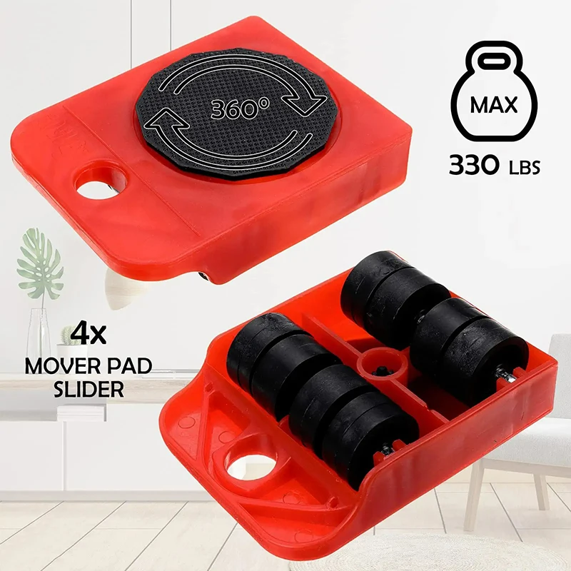 Easy Furniture Lifter and Furniture Slides Kit Furniture Move Roller Tools Max Up for 150KG/331LBS Moving Dolly