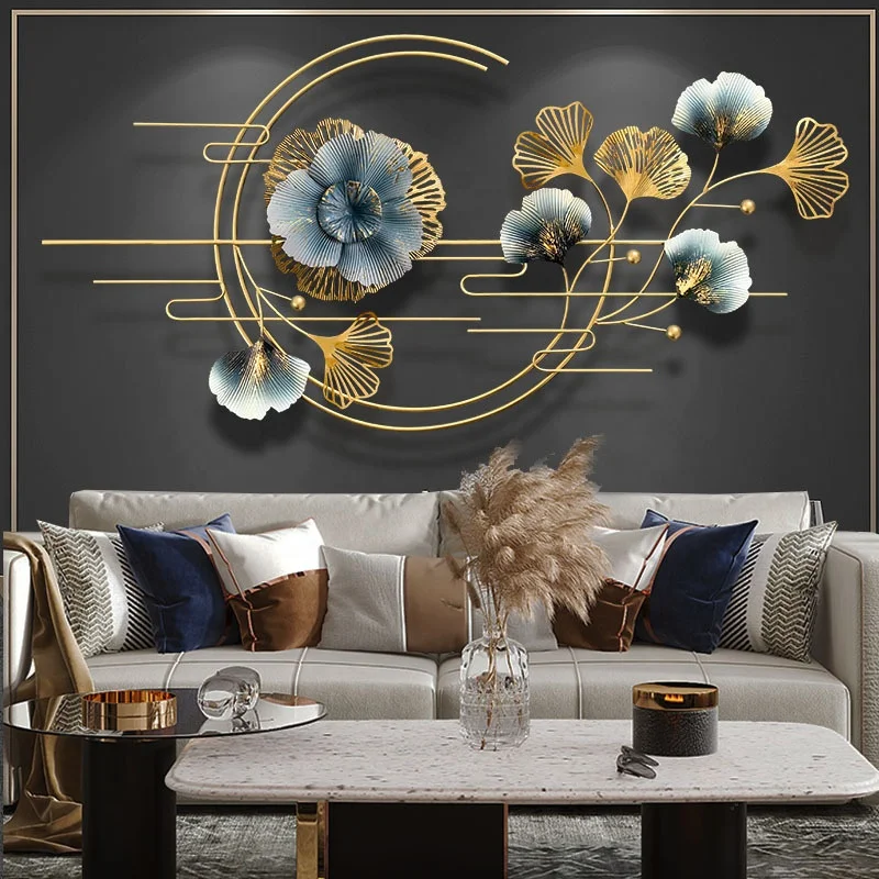 Factory Price Light Luxury Wall Hanging Living Room Sofa Background Handmade Iron Wall Decoration